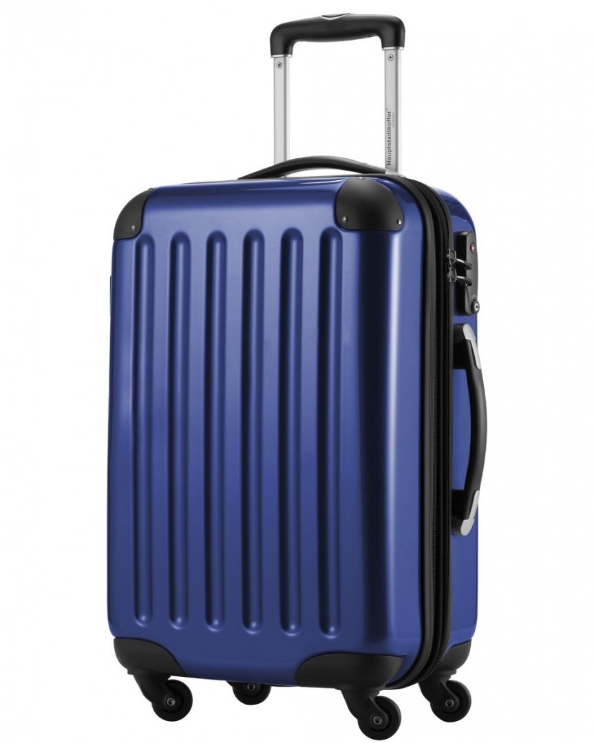 Малый 4-х колесный чемодан из поликарбоната 38/42 л HAUPTSTADTKOFFER, синий