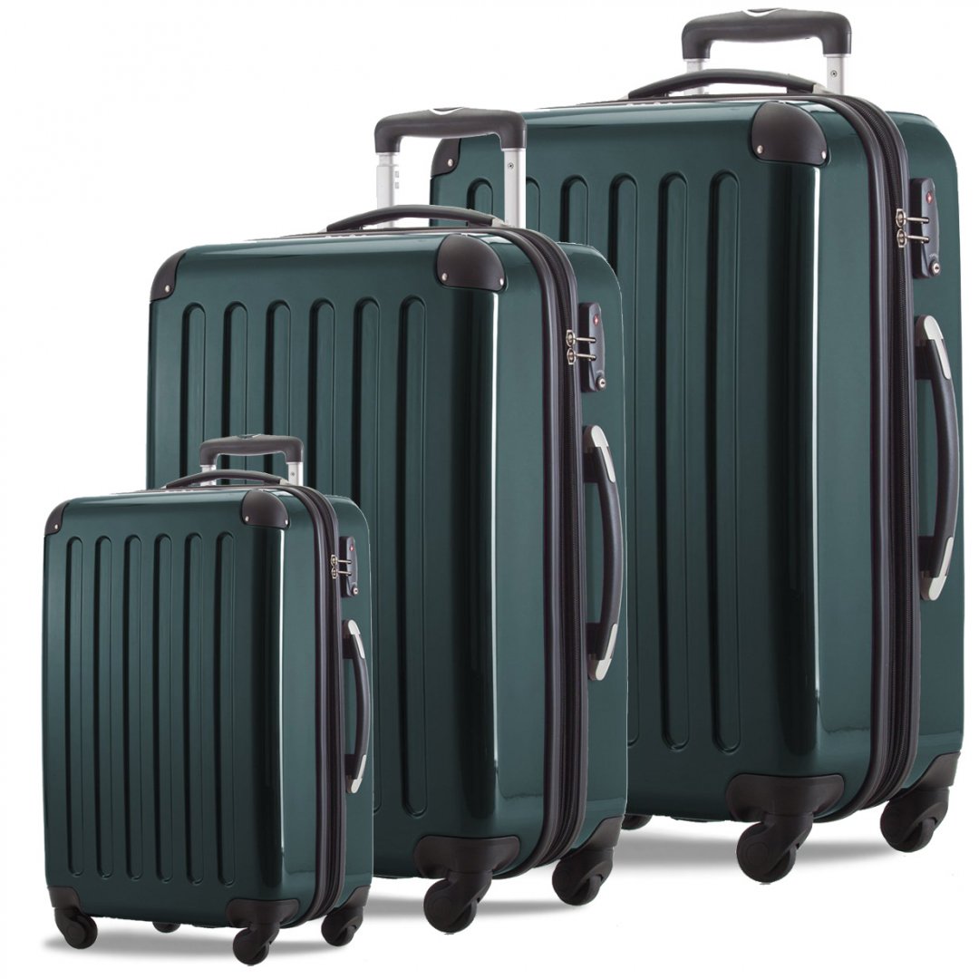 Комплект чемоданов из пластика на 4-х колесах HAUPTSTADTKOFFER, оливковый