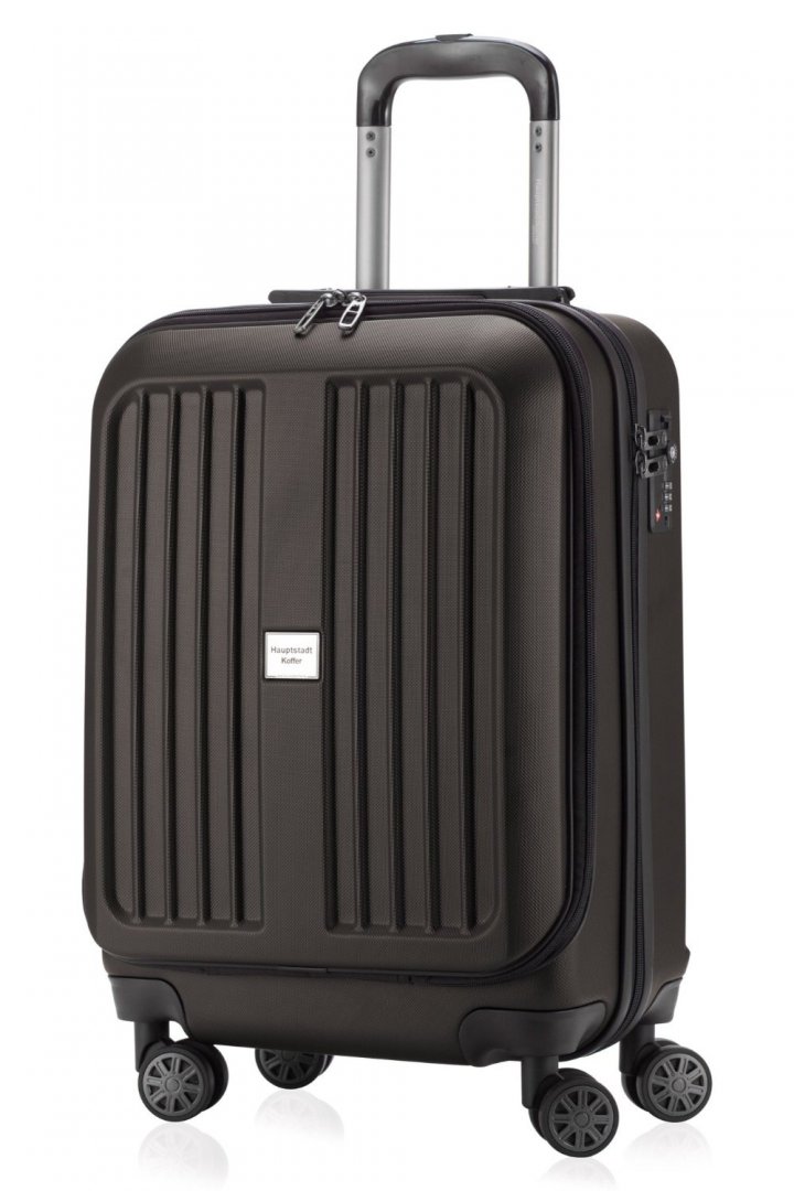 Малый пластиковый чемодан с отделением для ноутбука HAUPTSTADTKOFFER, 45 л. графитовый матовый