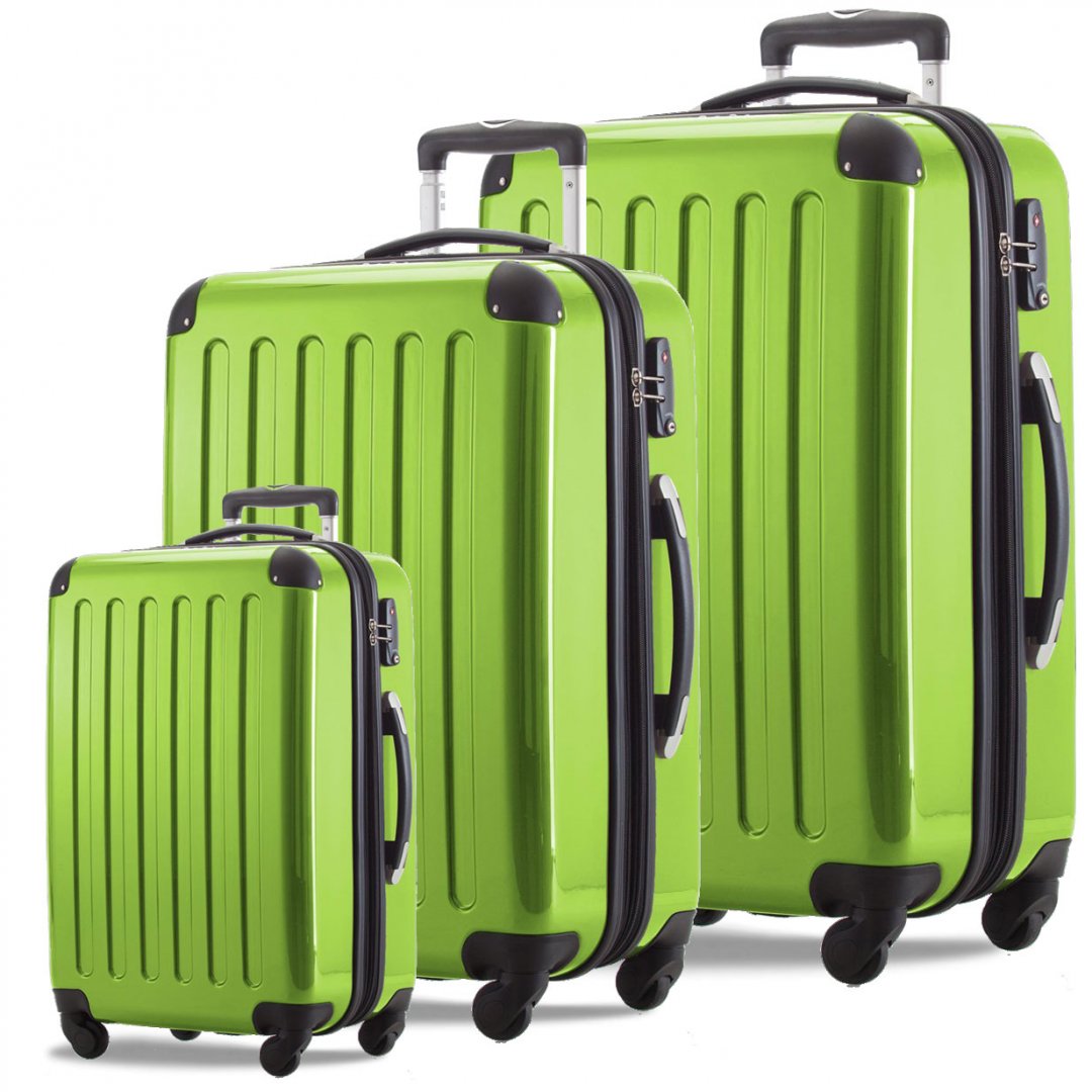 Пластиковый комплект чемоданов на 4-х колесах HAUPTSTADTKOFFER, apple
