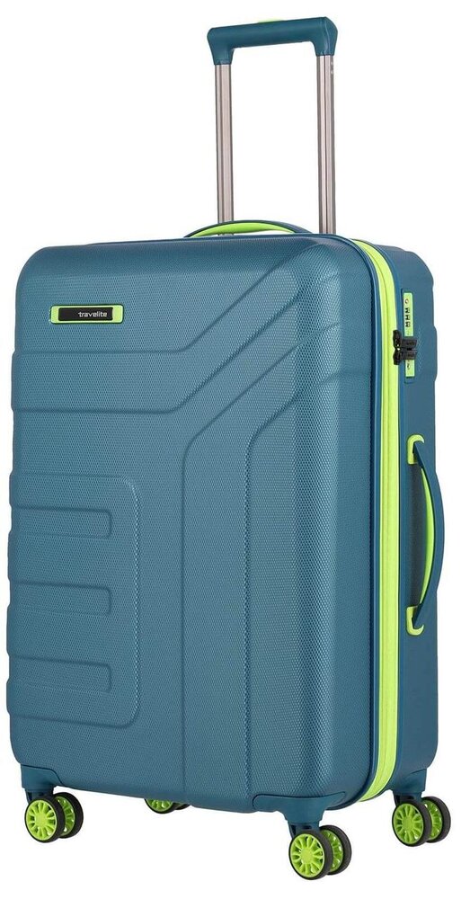 Средний пластиковый чемодан Travelite Vector на 79/91 л Бирюзовый
