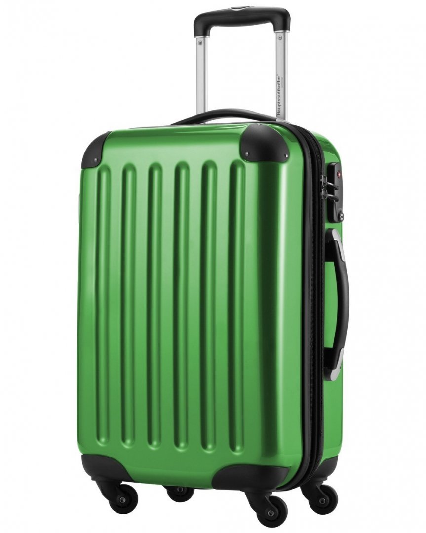 Малый 4-х колесный чемодан из поликарбоната 38/42 л HAUPTSTADTKOFFER, зеленый