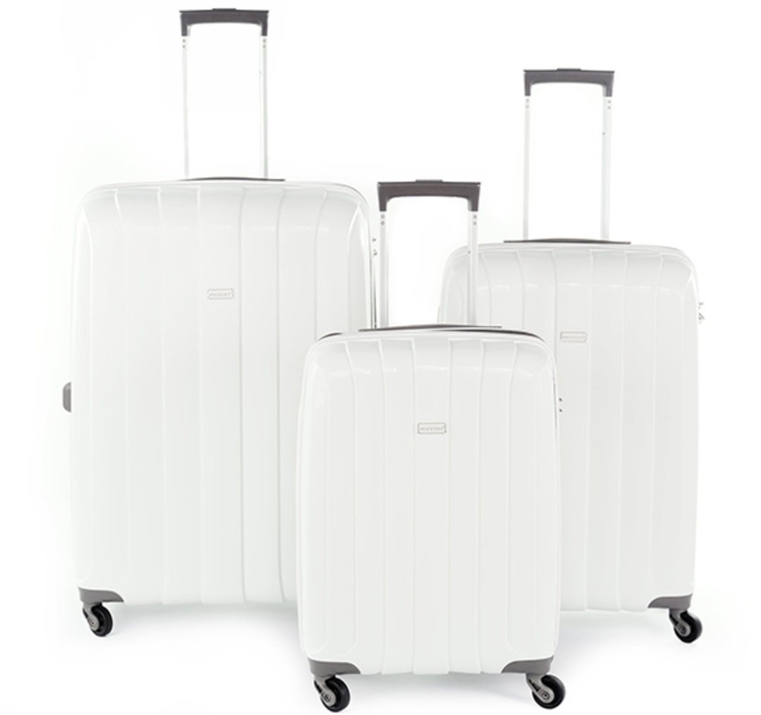 Комплект дорожных пластиковых чемоданов 4-х колесных PUCCINI, белый