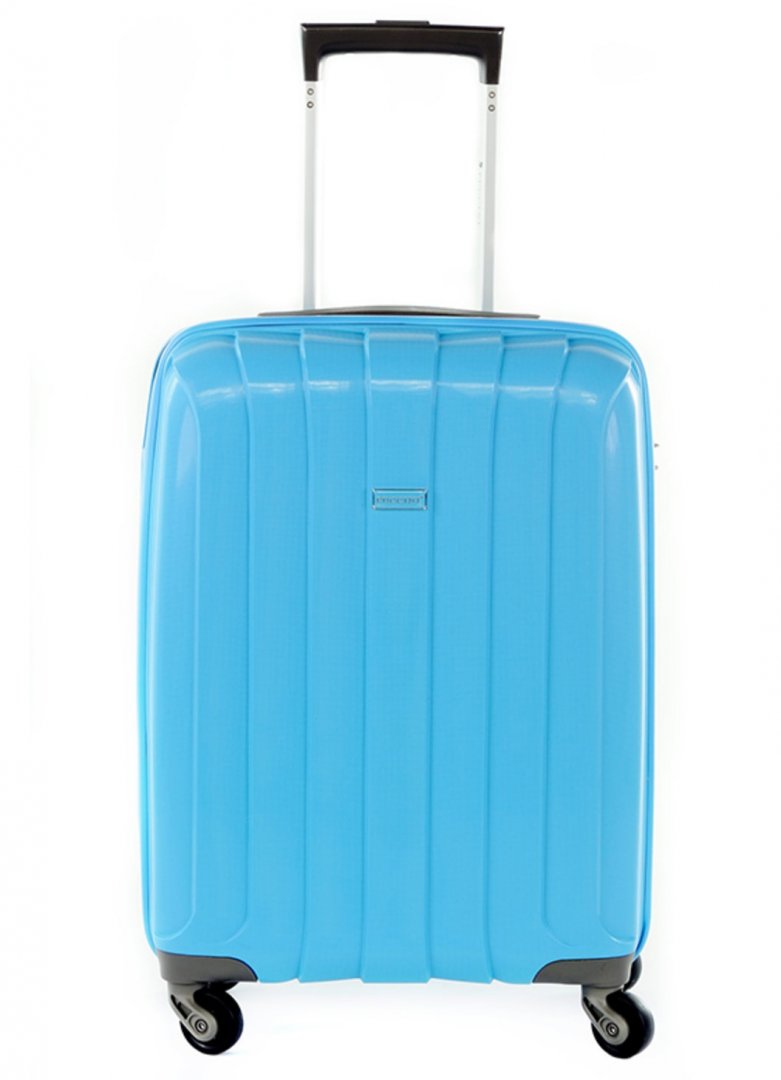 Малый дорожный пластиковый чемодан 4-х колесных 35 л PUCCINI, голубой