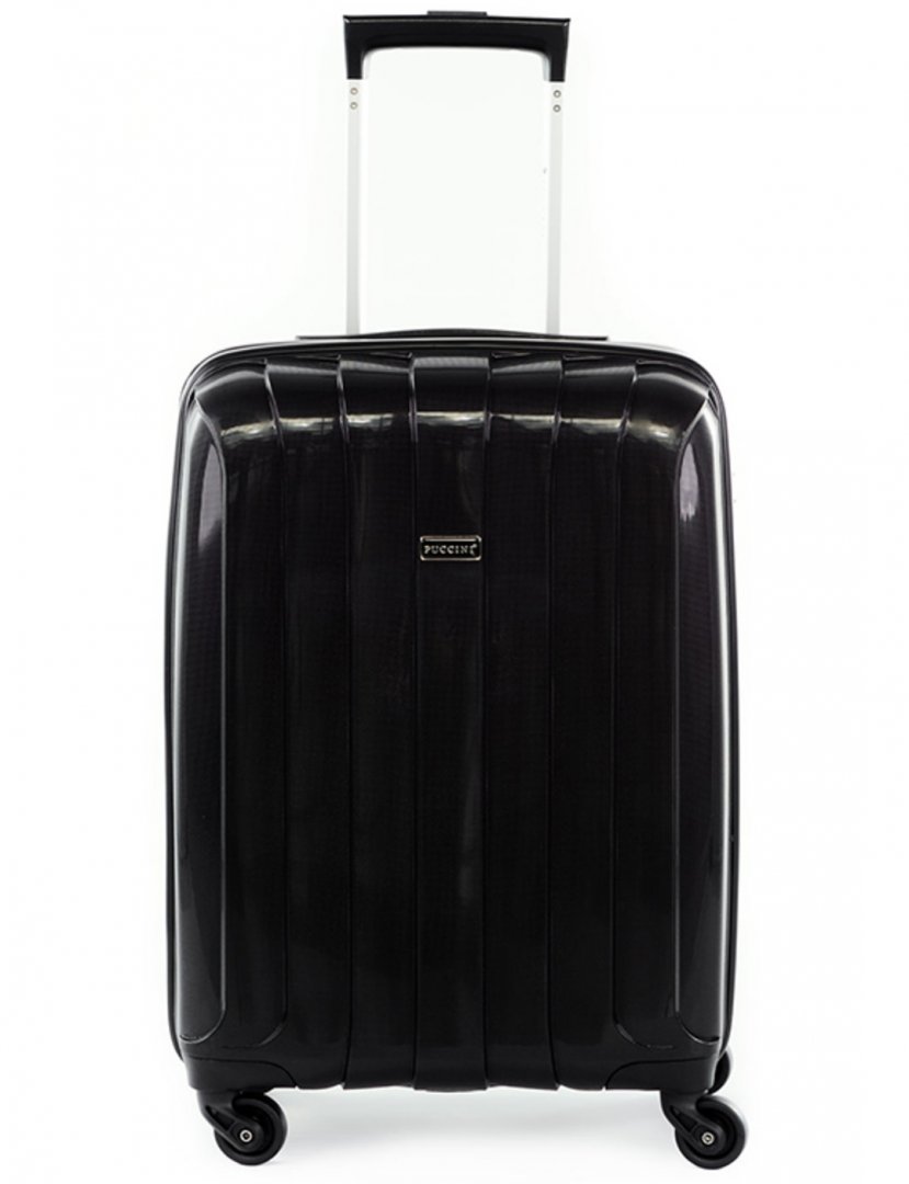 Малый дорожный пластиковый чемодан 4-х колесных 35 л PUCCINI, черный