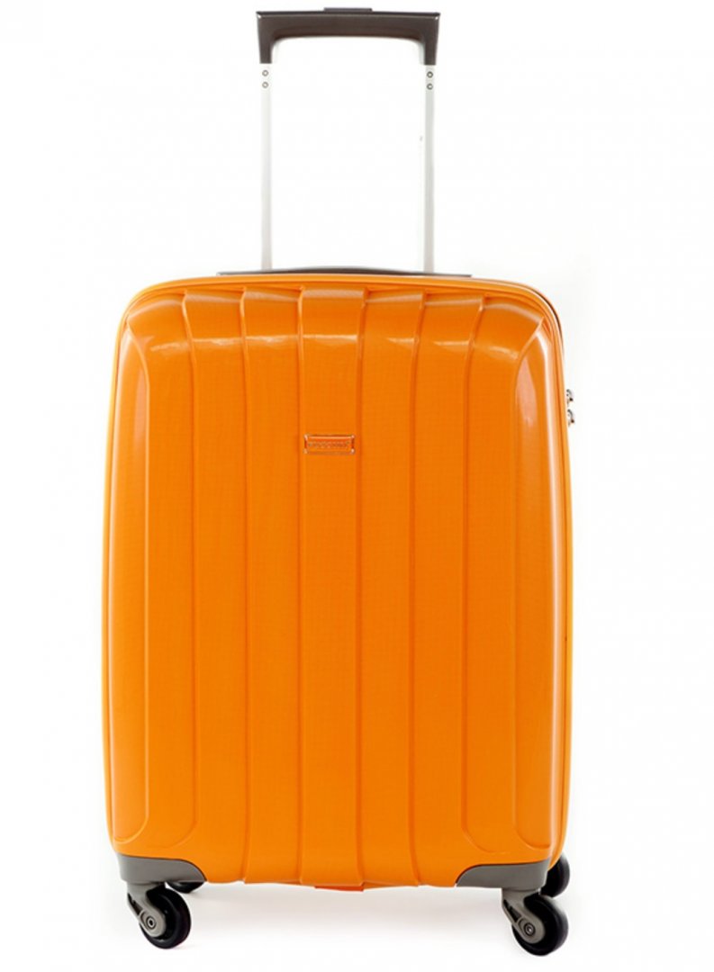 Малый дорожный пластиковый чемодан 4-х колесных 35 л PUCCINI, оранжевый