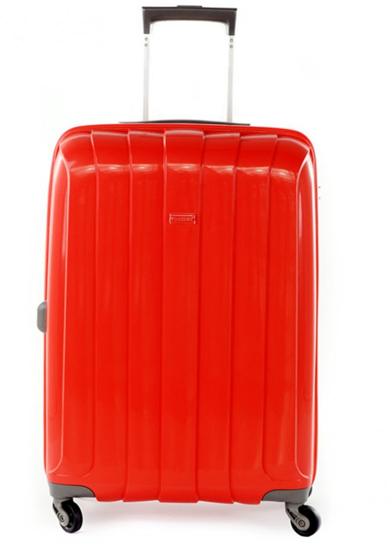 Средний дорожный пластиковый чемодан 4-х колесных 68 л PUCCINI, красный
