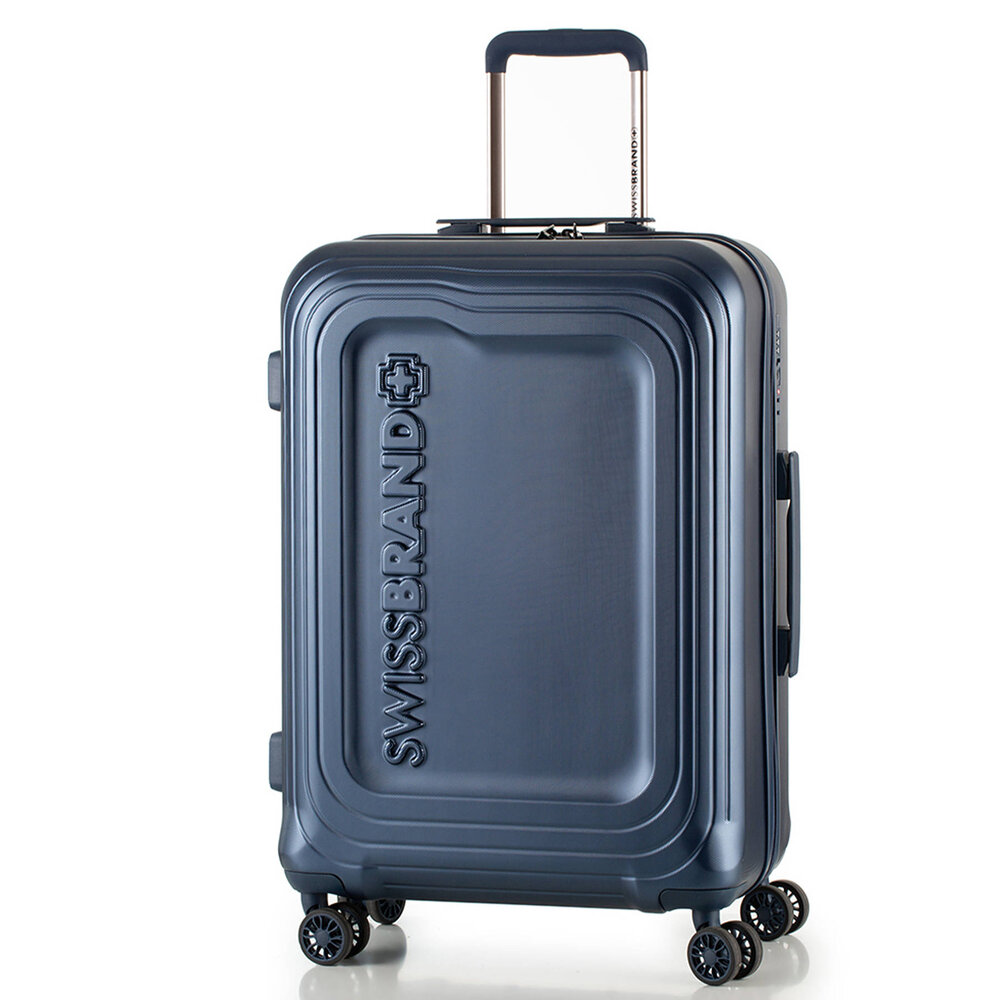 Большой чемодан Swissbrand London на 112 л из поликарбоната весом 4,35 кг Синий