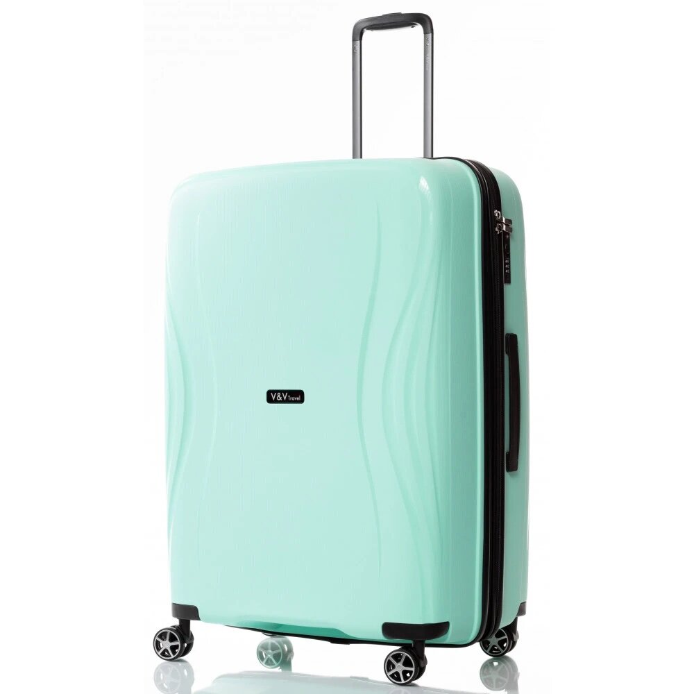 Большой чемодан V&amp;V Travel TIFFANY из полипропилена на 115/125 л весом 4,3 кг Голубой