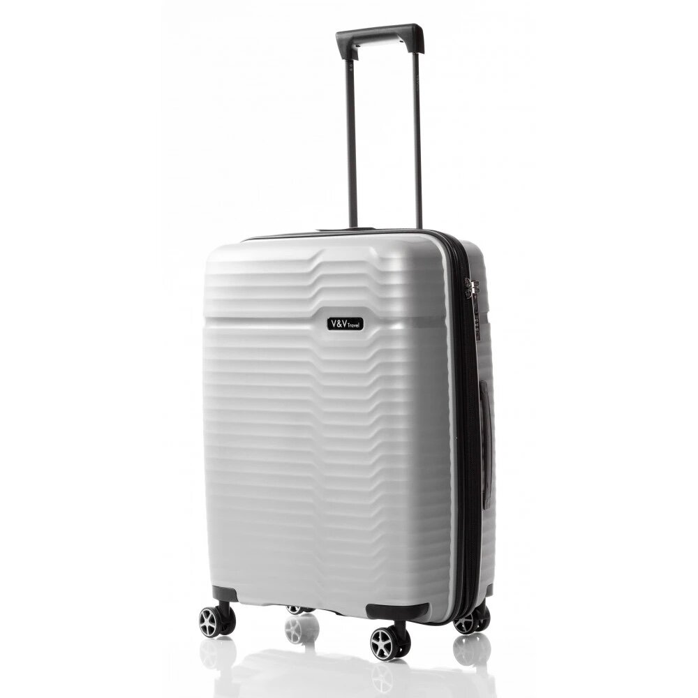 Средний чемодан V&amp;V Travel Summer Breeze на 85/97 л весом 3,2 кг из полипропилена Серебристый