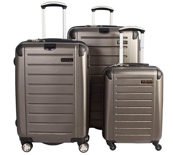 Комплект дорожных пластиковых чемоданов 4-х колесных PUCCINI, антрацит