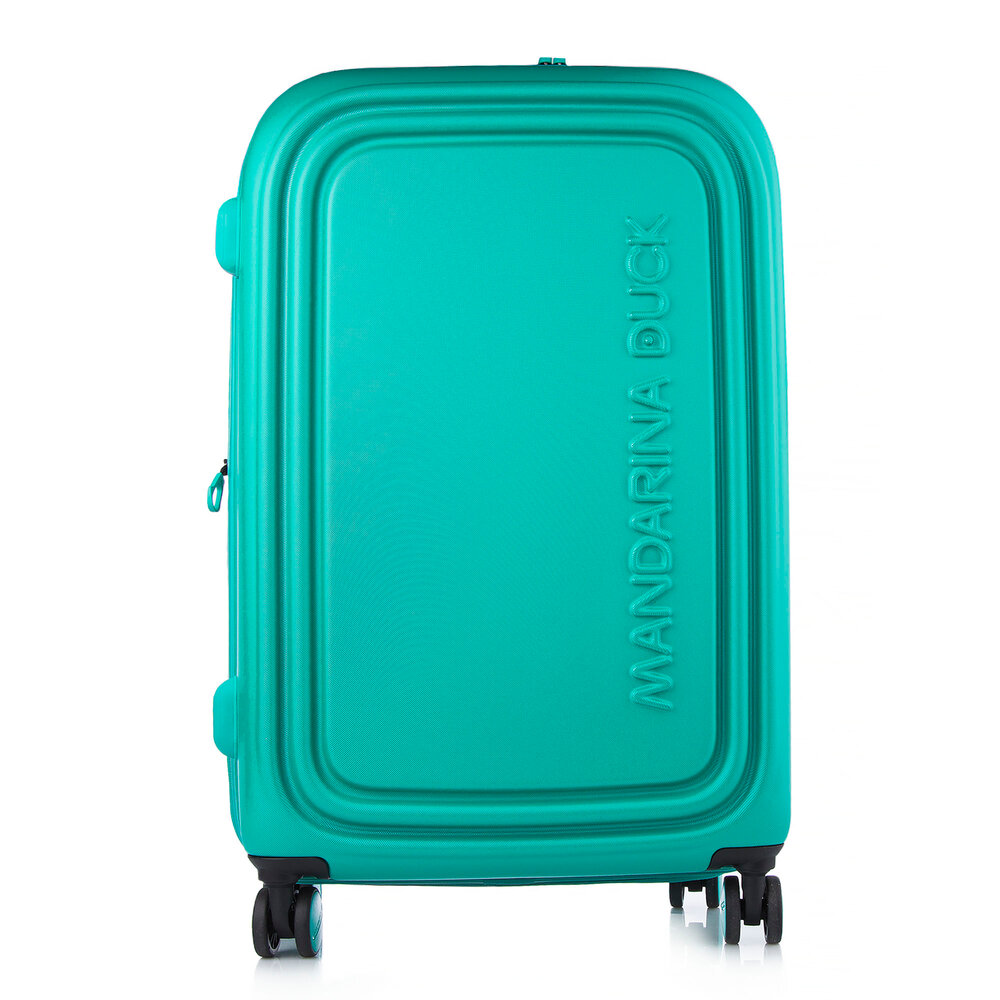 Большой чемодан Mandarina Duck LOGODUCK на 103 с расширением из поликарбоната Зеленый