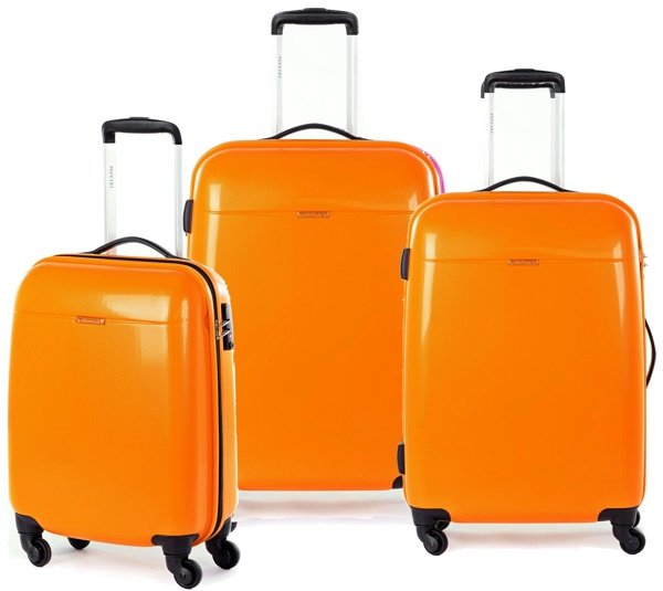 Комплект чемоданов из поликарбоната 4-х колесных PUCCINI, оранжевый