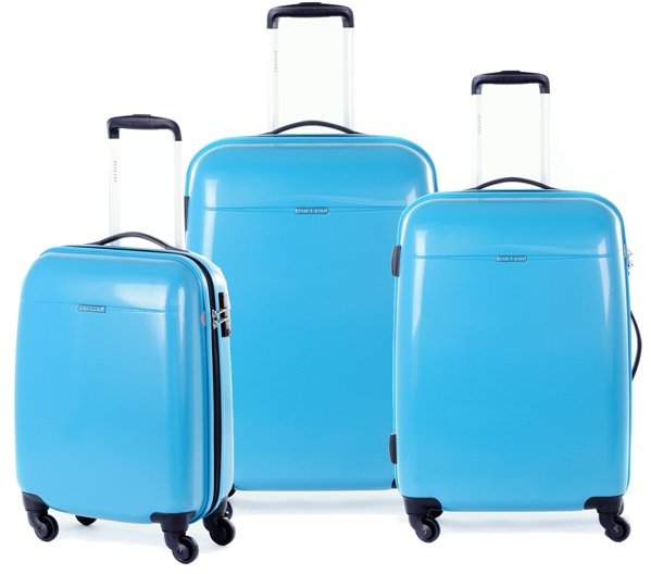Комплект чемоданов из поликарбоната 4-х колесных PUCCINI, бирюзовый