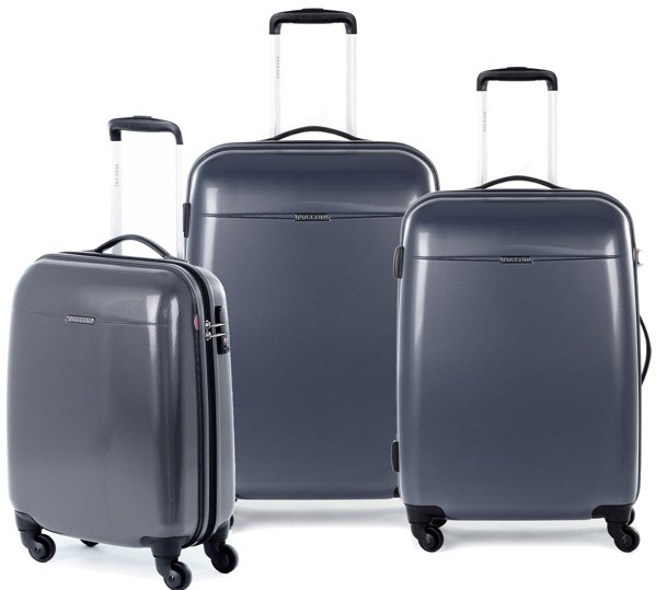 Комплект чемоданов из поликарбоната 4-х колесных PUCCINI, антрацит