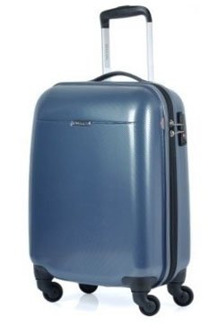 Малый чемодан из поликарбоната 4-х колесных 38 л PUCCINI, темно-синий