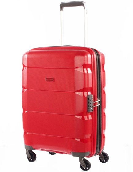 Малый дорожный пластиковый чемодан 4-х колесный PUCCINI, красный