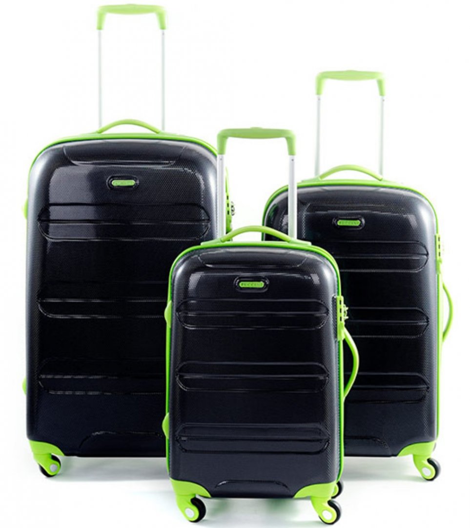 Комплект чемоданов из поликарбоната 4-х колесных PUCCINI, темно-фиолетовый