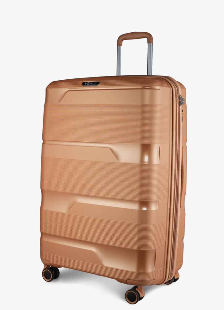 Большой чемодан V&amp;V Travel Metallo – 105 / 115 л, 4,5 кг Золотой