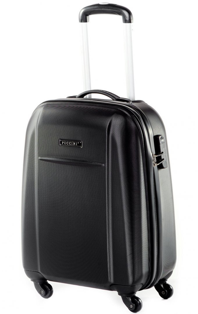 Малый пластиковый чемодан 4-х колесных 33.5 л PUCCINI, черный