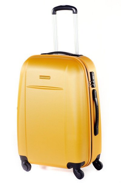 Средний пластиковый чемодан 4-х колесный 70 л PUCCINI, золото