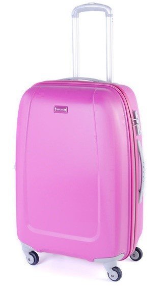 Средний чемодан из пластика 4-х колесный 70 л PUCCINI, розовый