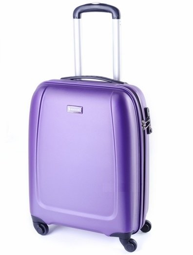 Малый чемодан из пластика 4-х колесный 33 л PUCCINI, фиолетовый