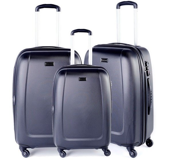 Комплект чемоданов из пластика 4-х колесных PUCCINI, черный