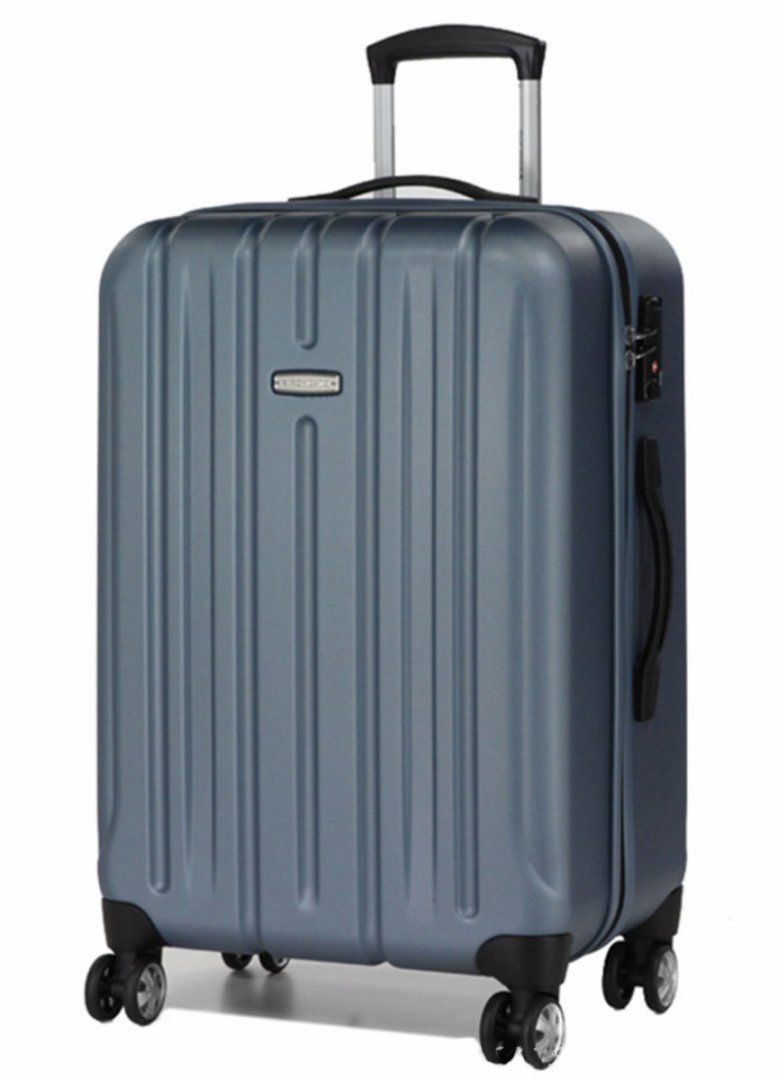 Большой чемодан из поликарбоната на 4-х колесах 100 л Roncato Kinetic, голубой
