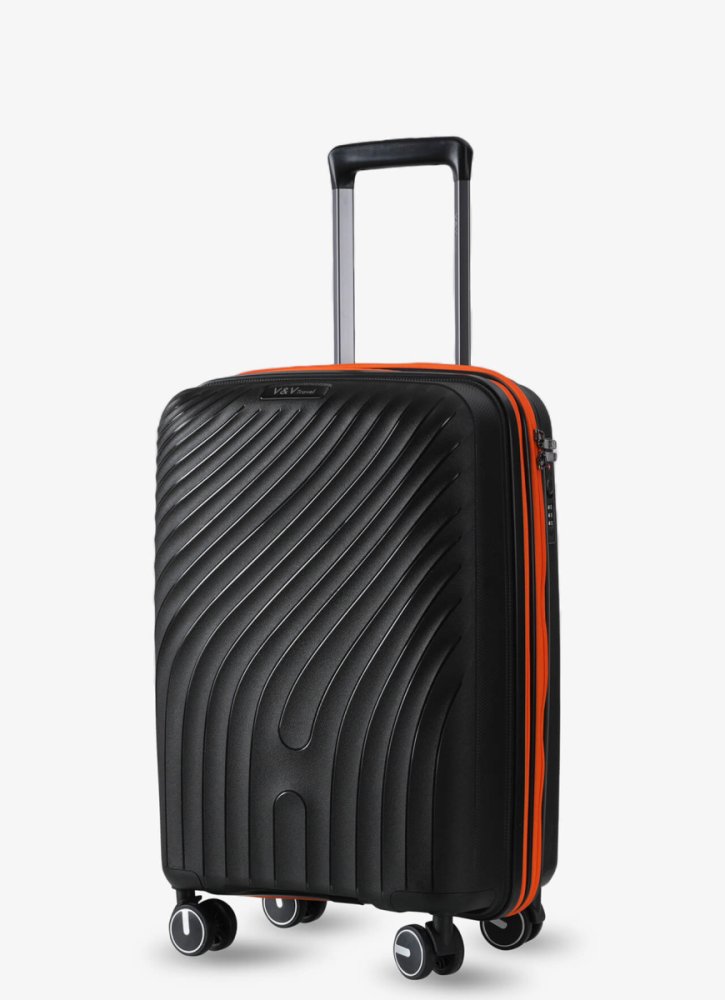 Маленький чемодан ручная кладь V&amp;V Travel Urban – 40 / 45 л, 2,4 кг Черный