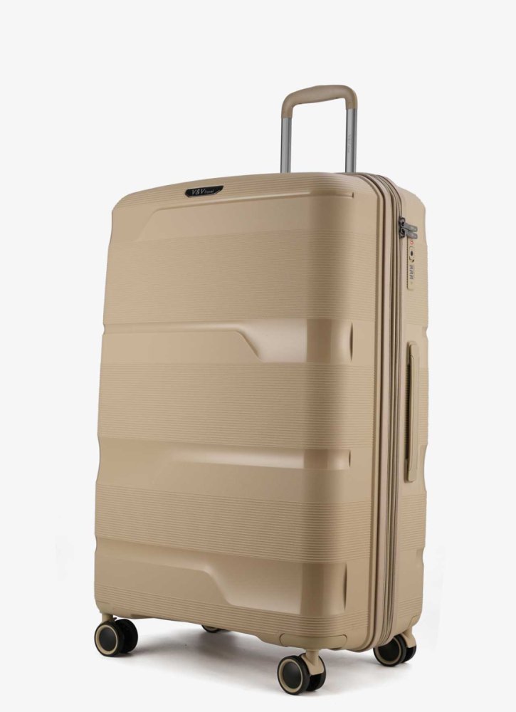 Большой чемодан V&amp;V Travel Metallo – 105 / 115 л, 4,5 кг Шампань
