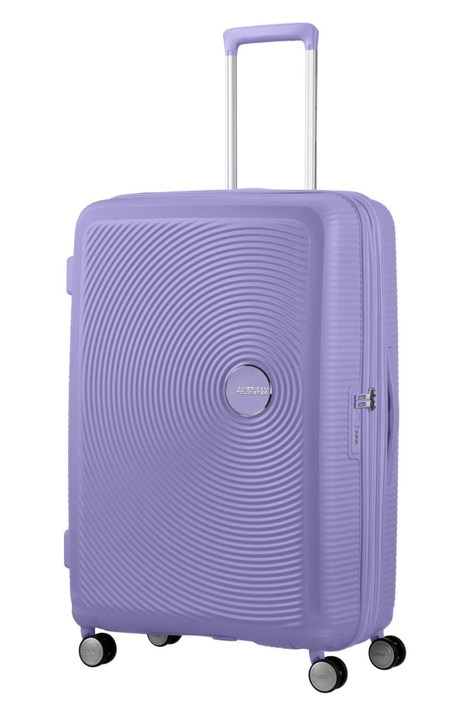 Велика валіза American Tourister Soundbox – 97 / 110 л, 4,2 кг Лавандова