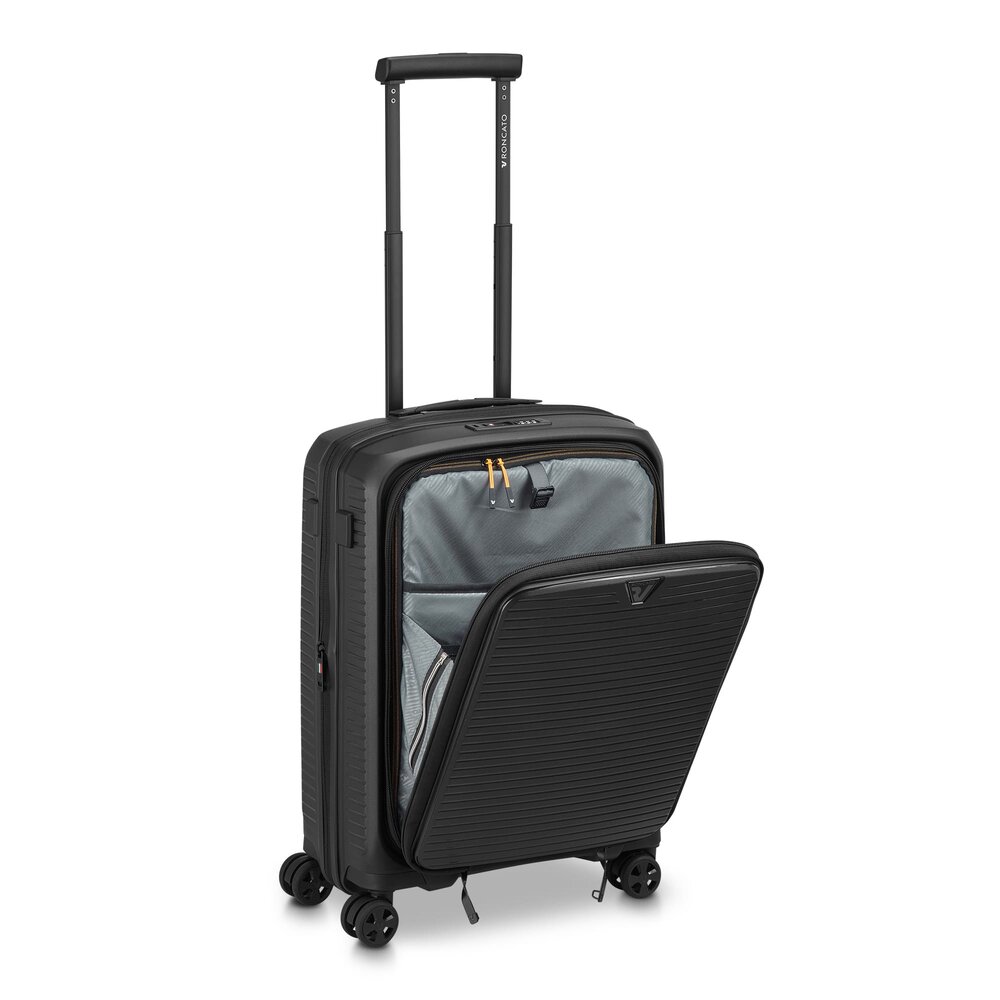 Мала валіза ручна поклажа Roncato ARCADE DLX – 47 / 55 л, 2,7 кг Чорна