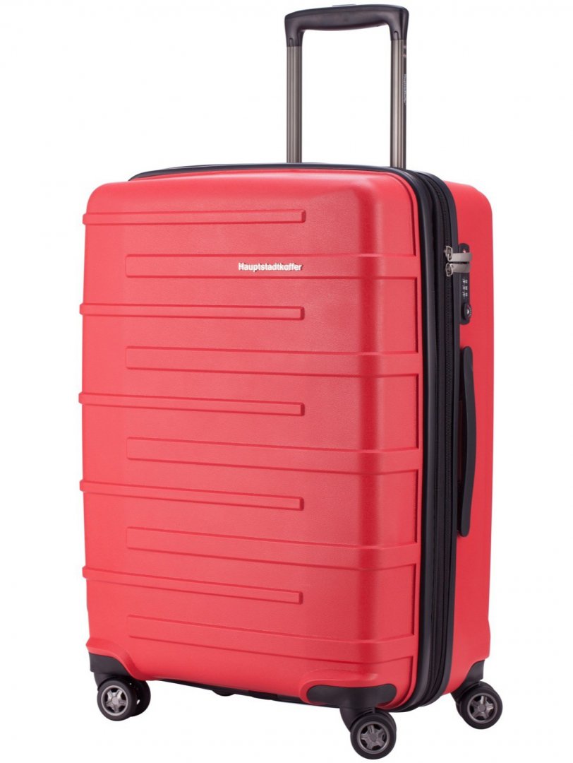Большой чемодан на 4-х колесах 72/82 л HAUPTSTADTKOFFER Ostkreuz, красный