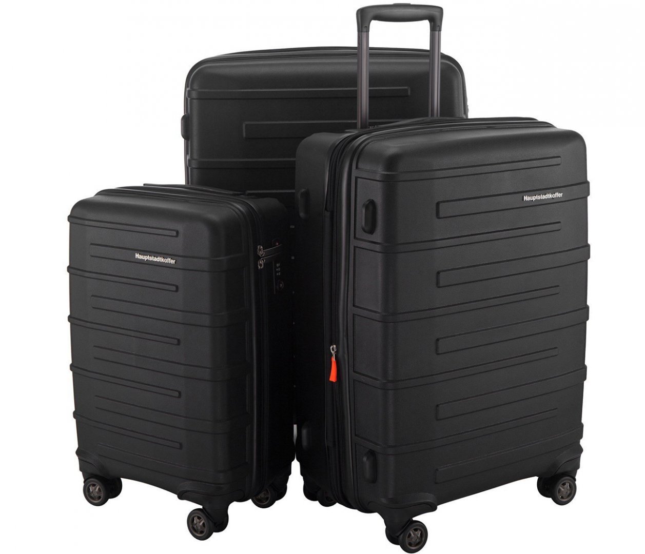 Комплект чемоданов на 4-х колесах HAUPTSTADTKOFFER Ostkreuz, черный