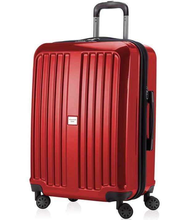 Большой пластиковый чемодан на 4-х колесах 80/90 л HAUPTSTADTKOFFER Xberg, красный