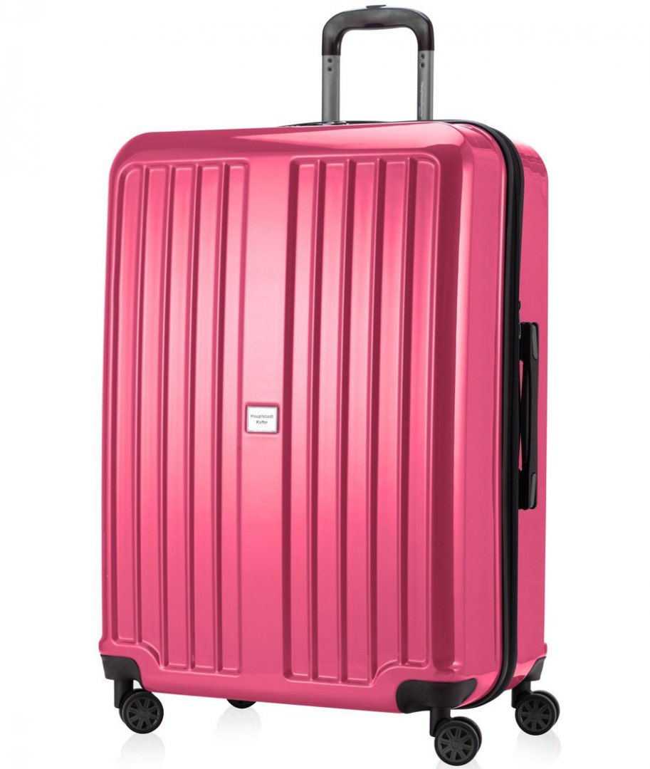 Чемодан гигант пластиковый на 4-х колесах 116/126 л HAUPTSTADTKOFFER Xberg, розовый