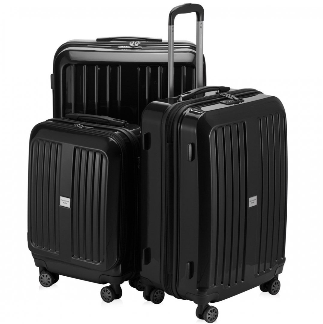 Комплект пластиковых чемоданов на 4-х колесах HAUPTSTADTKOFFER Xberg, черный