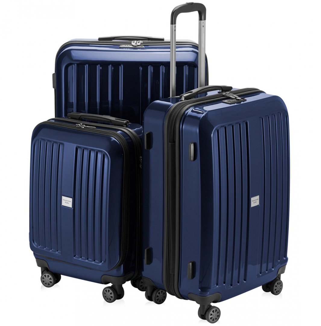 Комплект пластиковых чемоданов на 4-х колесах HAUPTSTADTKOFFER Xberg, синий