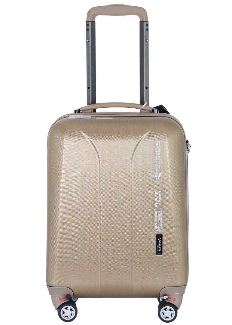 Малый чемодан из пластика 4-х колесный 40 л March New Carat, золото