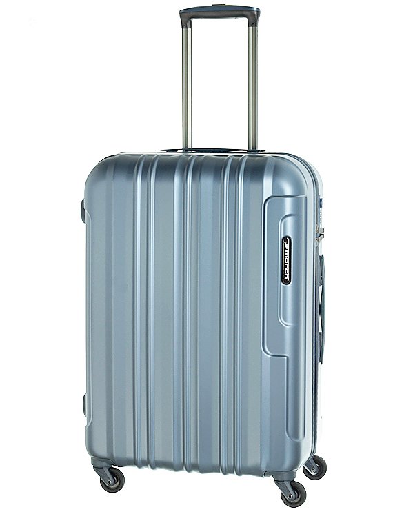 Средний чемодан из пластика 4-х колесный 74 л March Cosmopolitan, голубой металлик