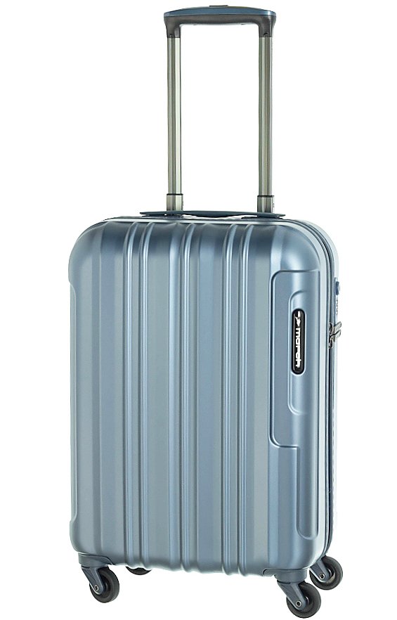 Малый чемодан из пластика 4-х колесный 41 л March Cosmopolitan, голубой металлик