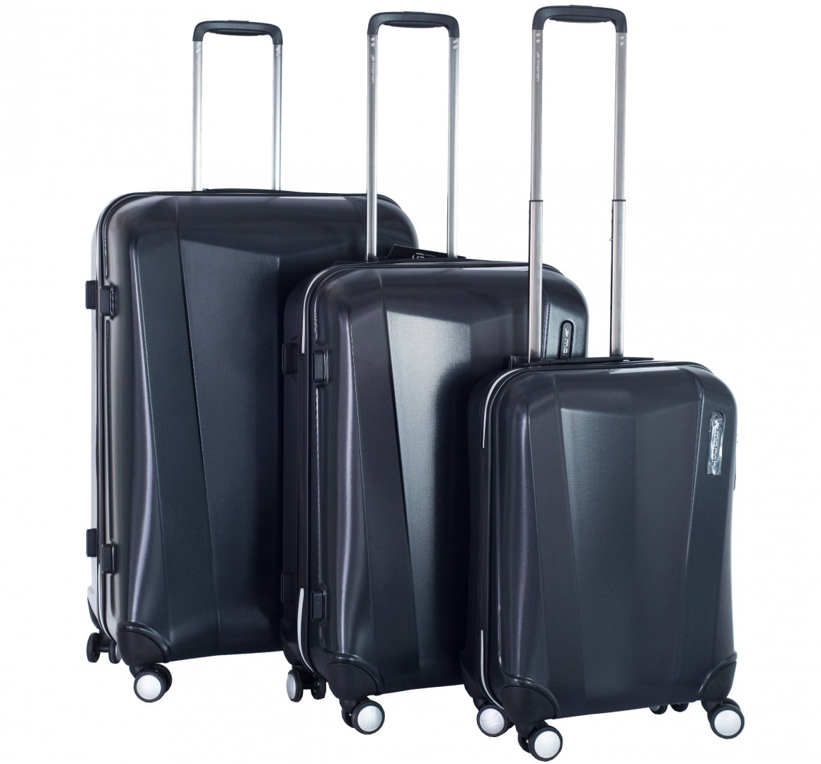 Комплект пластиковых чемоданов на 4-х колесах March Vision, черный