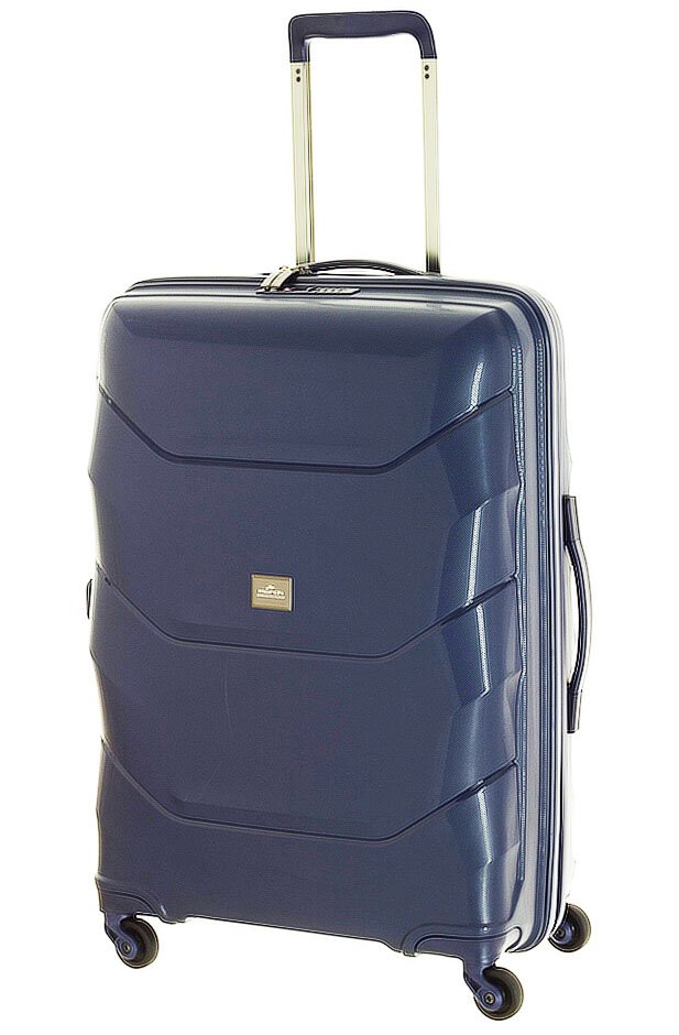 Средний чемодан из полипропилена 4-х колесный 77 л March Vienna, темно-синий