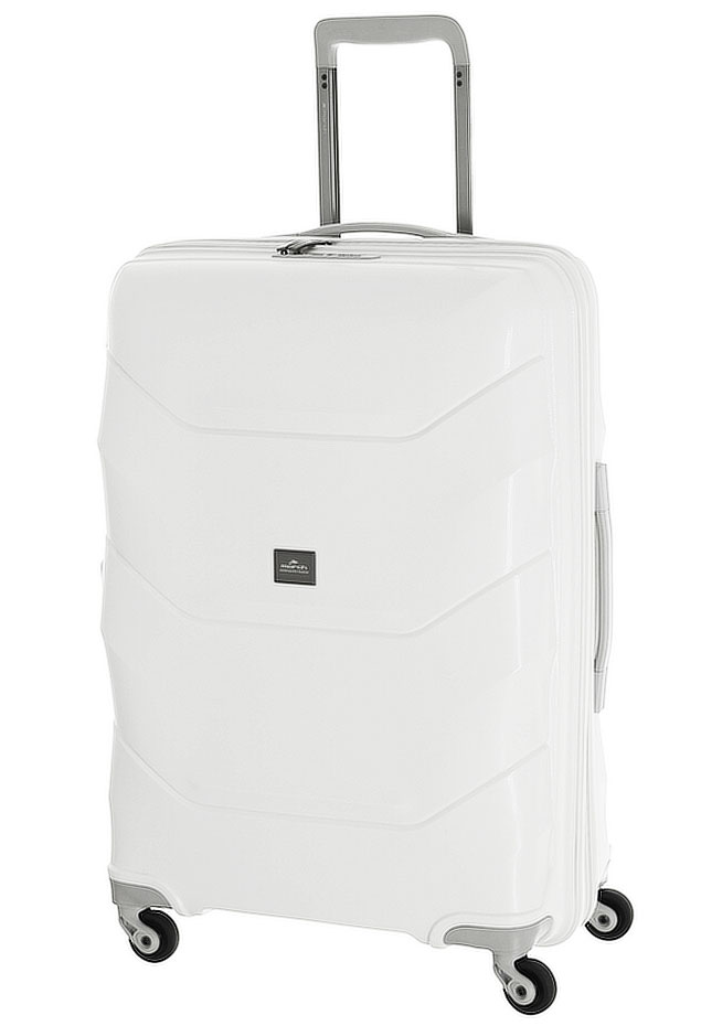 Средний чемодан из полипропилена 4-х колесный 77 л March Vienna, белый