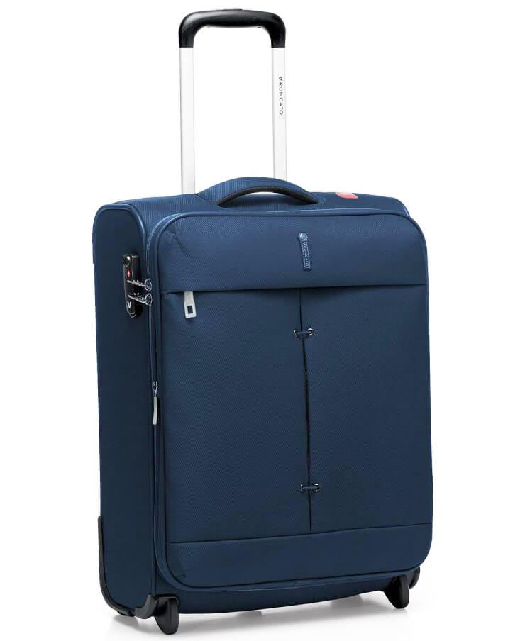 Малый облегченный чемодан на 2-х колесах 42/48 л Roncato Ironik, темно-синий