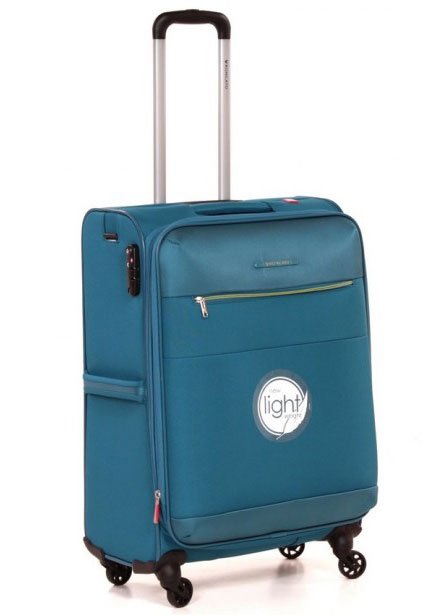 Средний текстильный чемодан на 4-х колесах 70/80 л Roncato Miglia, петролио