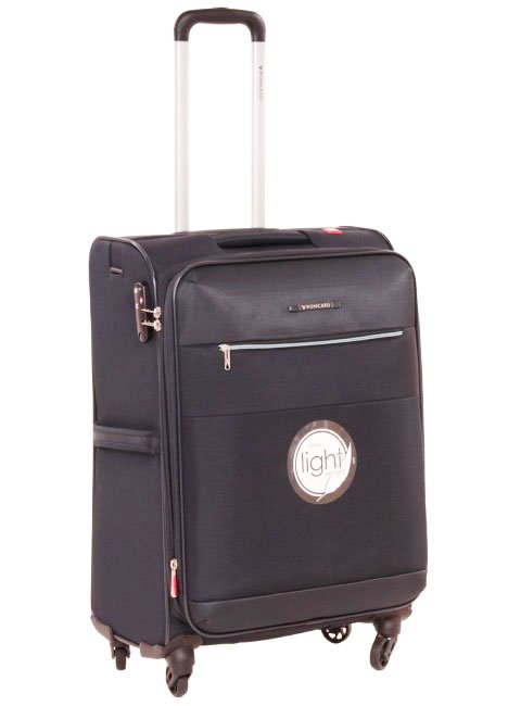 Средний текстильный чемодан на 4-х колесах 70/80 л Roncato Miglia, темно-синий