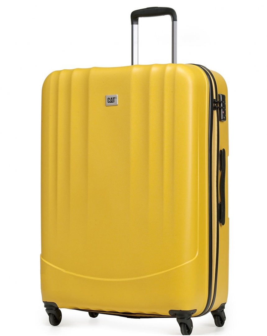 Большой противоударный чемодан 86 л CAT Turbo, желтый