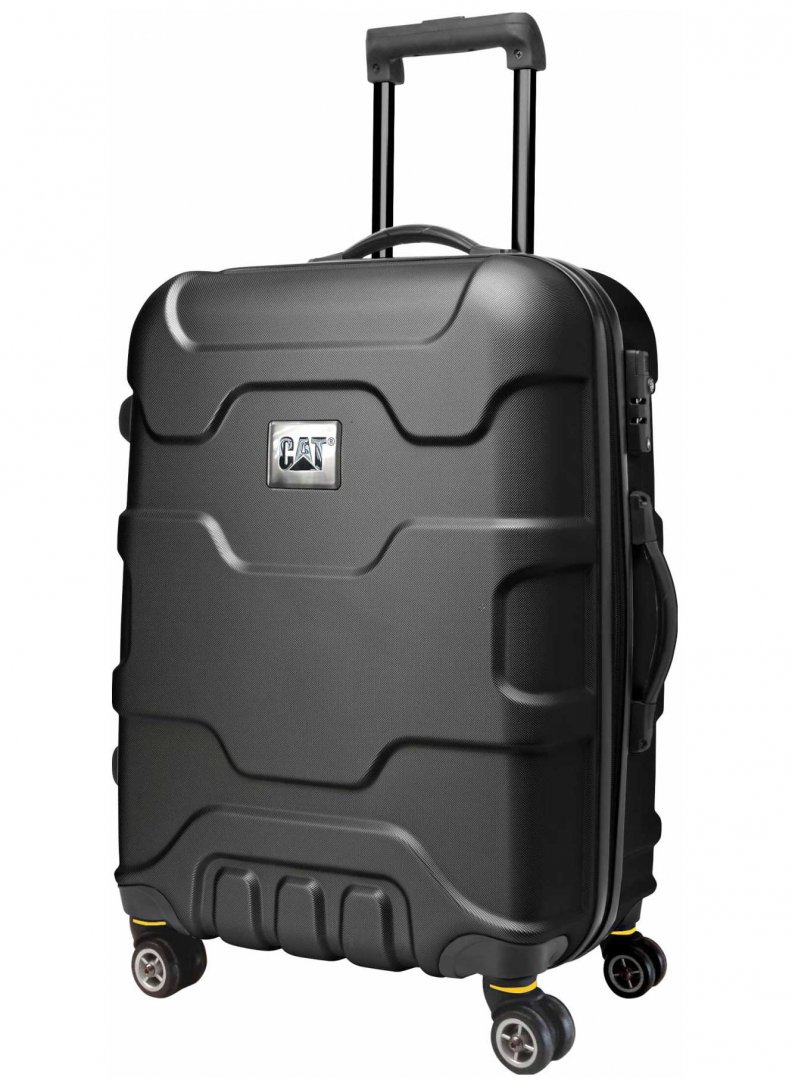Средний противоударный чемодан 65 л CAT Roll Cage, черный